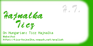 hajnalka ticz business card